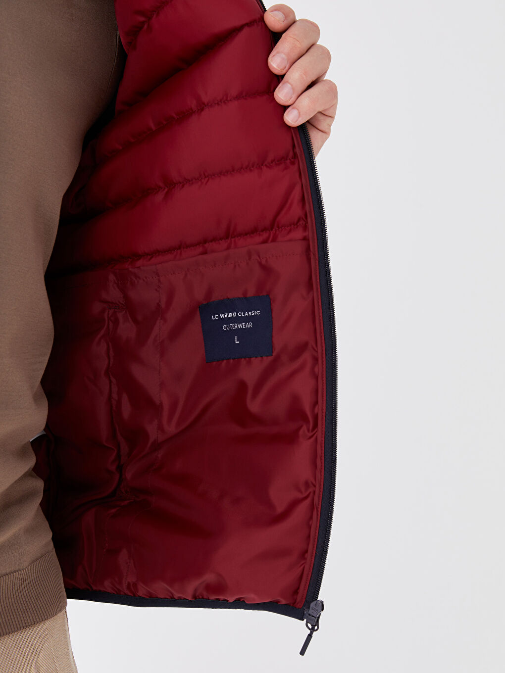 Lacivert Standart Kalıp Dik Yaka Erkek Şişme Yelek-4