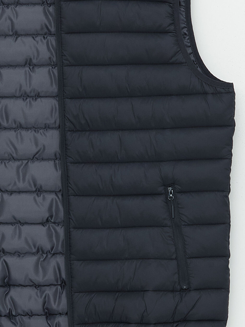 ерлерге арналған стандартты пішім биік жағалы пуховик жилет-8