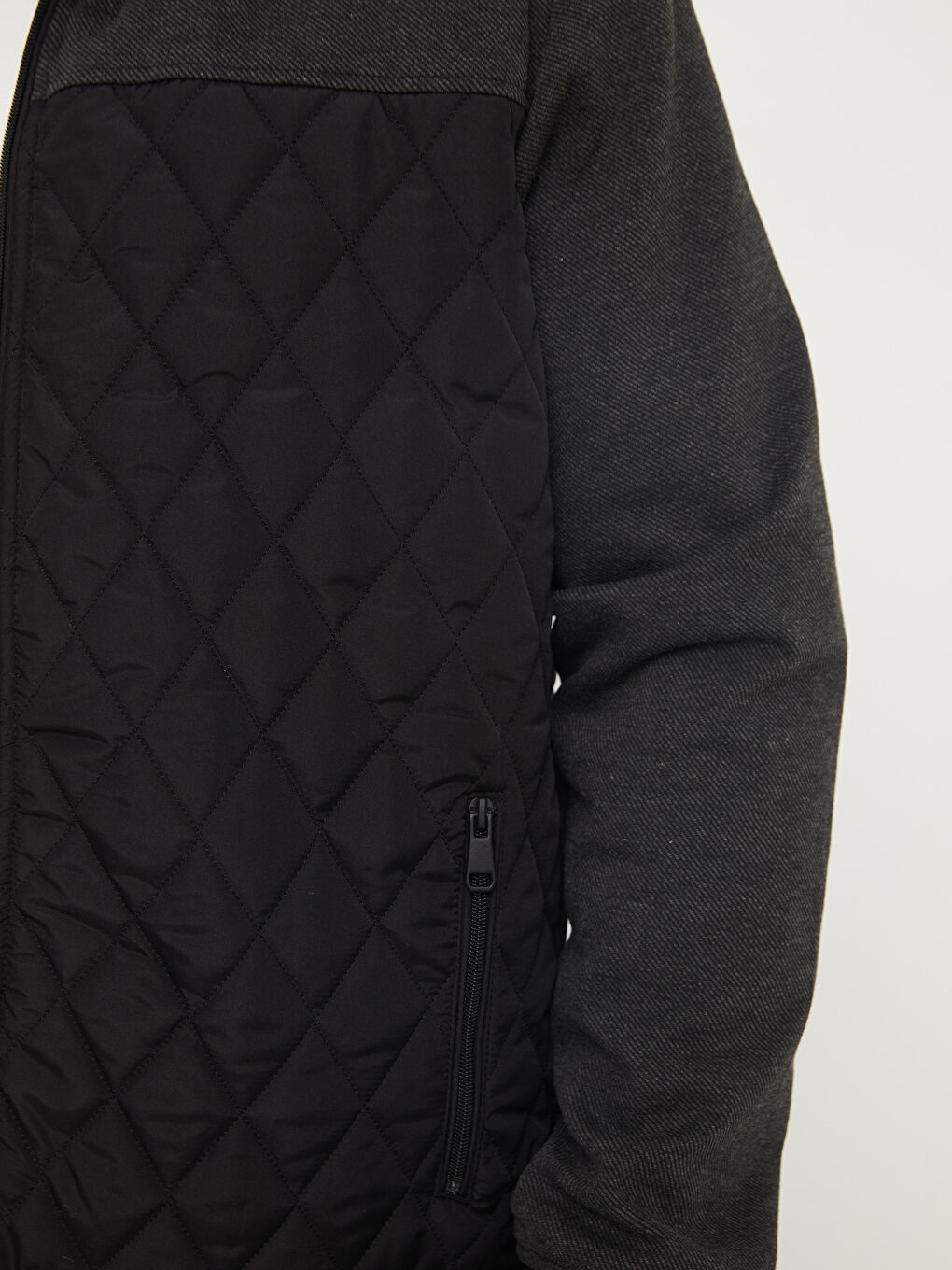 Antrasit Standart Kalıp Dik Yaka Erkek Mont-3