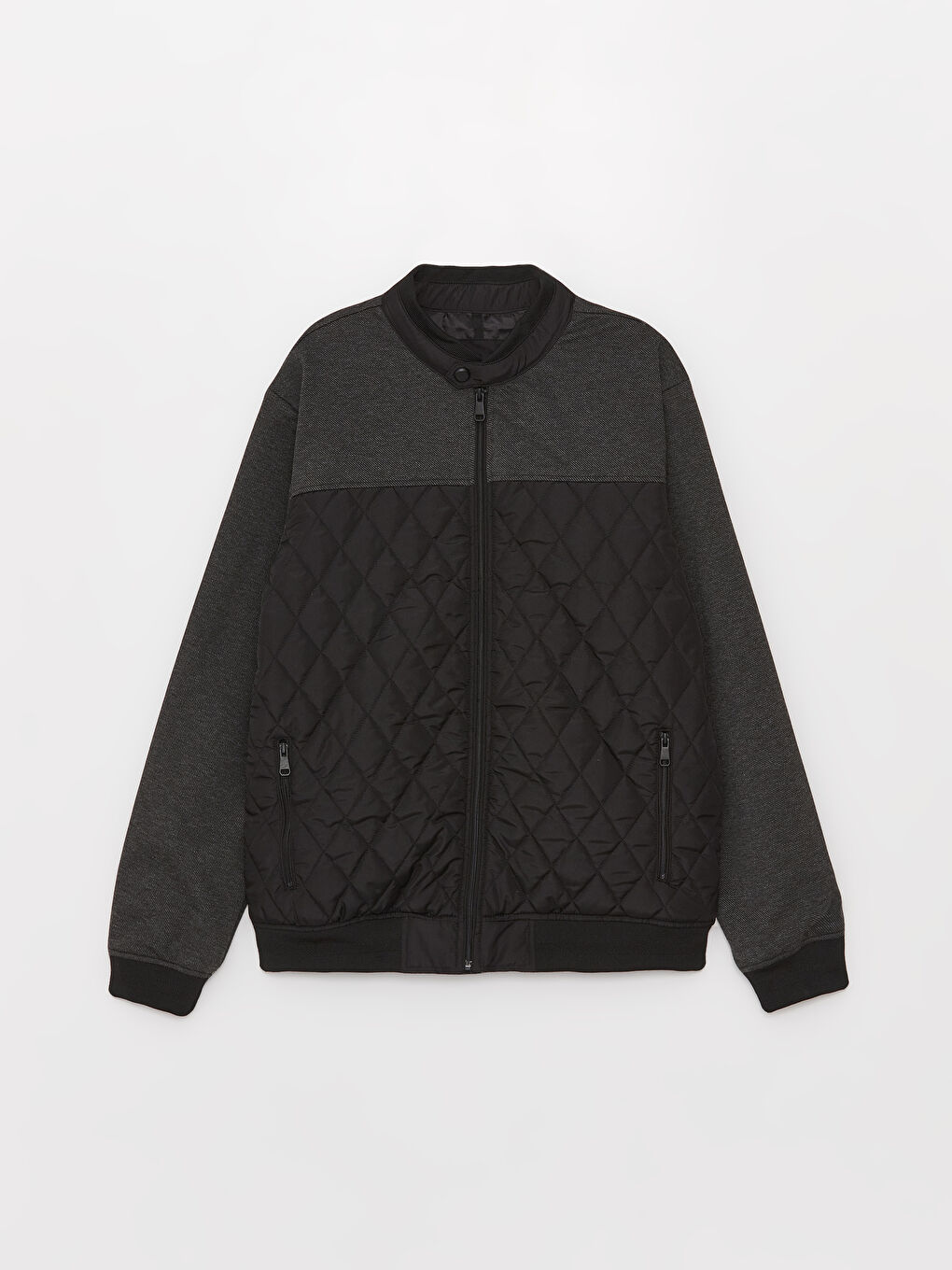 Antrasit Standart Kalıp Dik Yaka Erkek Mont-5