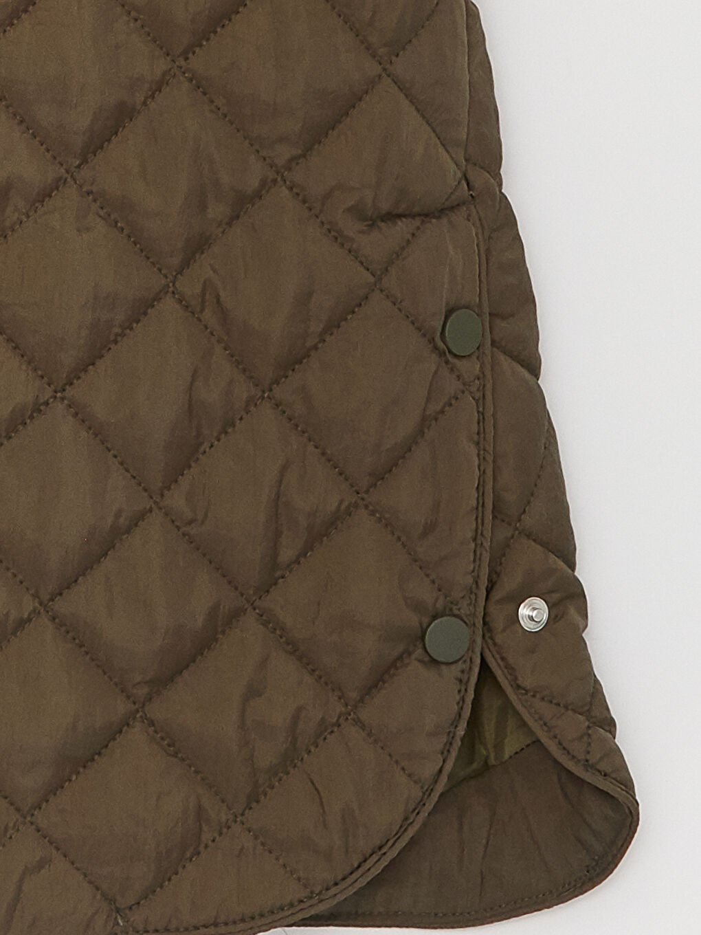 Yeşil Kapüşonlu Kapitone Oversize Kadın Şişme Mont-9