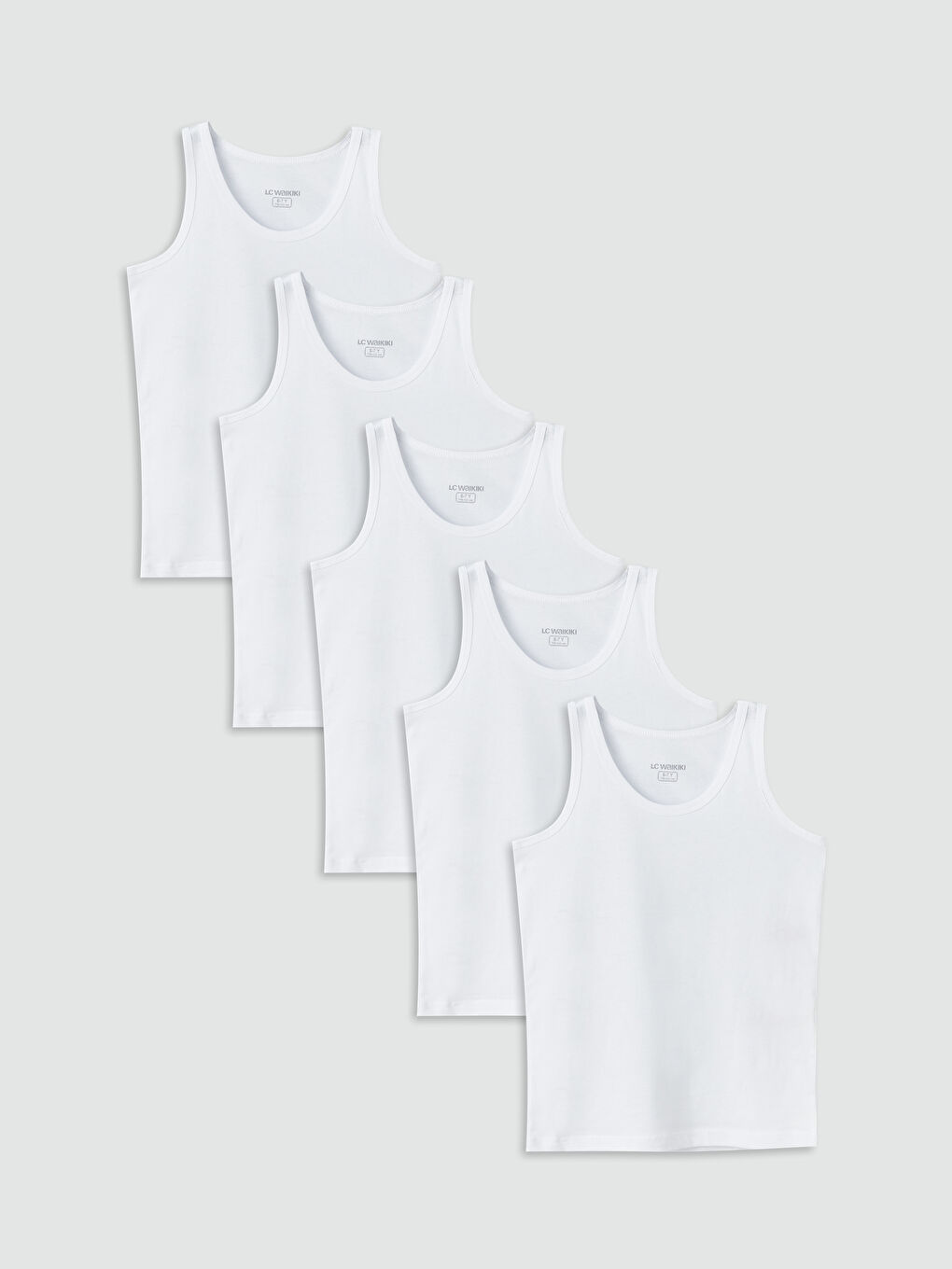 Crew Neck Basic Boys' Vest 5 Pack