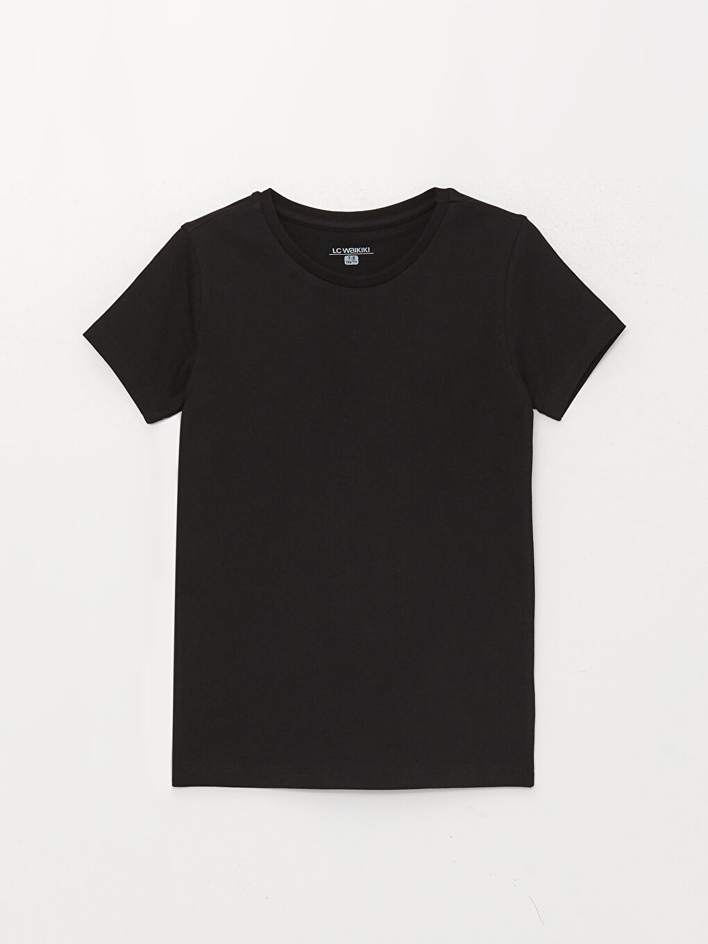 Siyah Bisiklet Yaka Kısa Kollu Erkek Çocuk Atlet