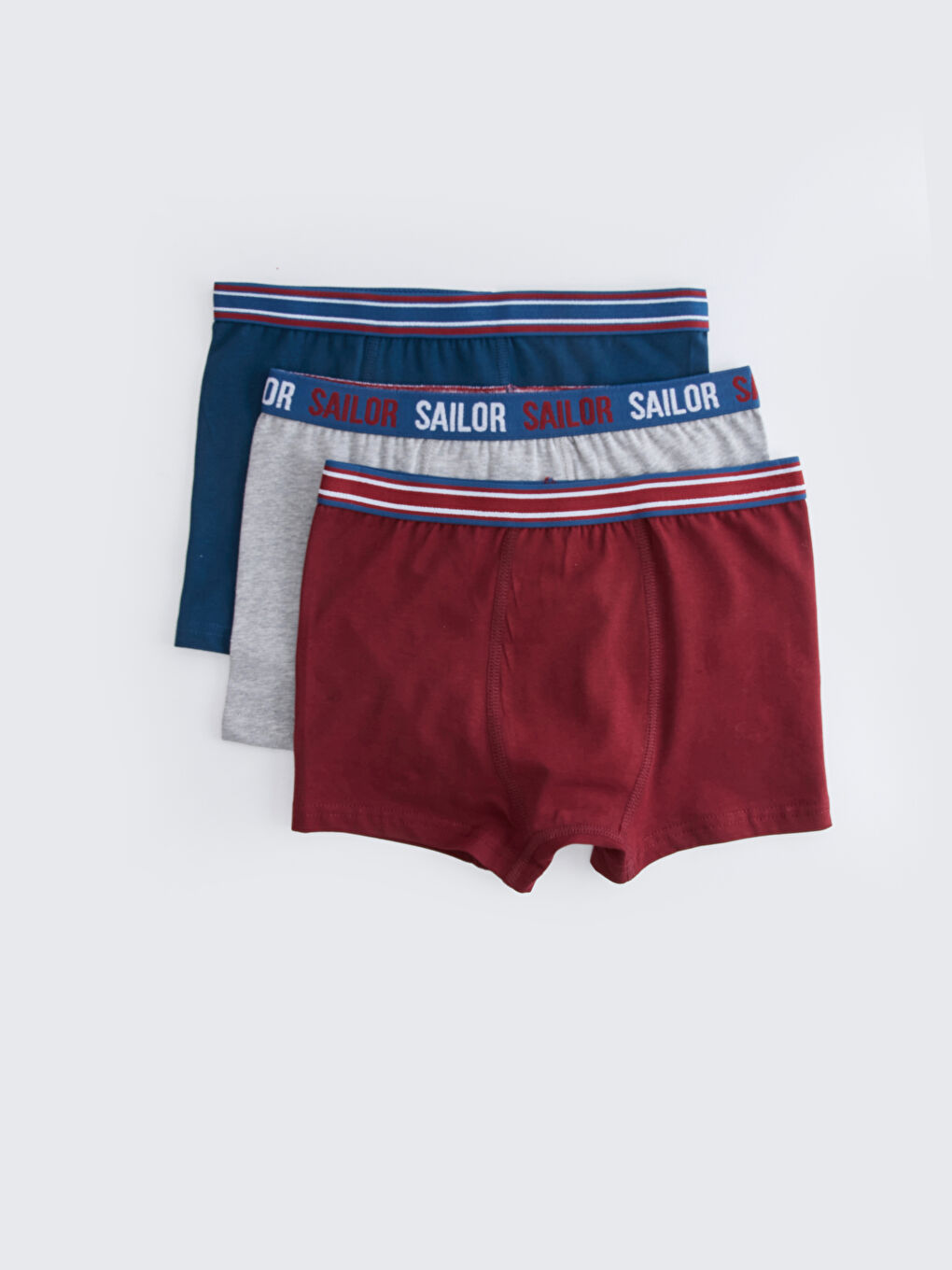 LCW Kids Bordo Basic Pamuklu Erkek Çocuk Boxer 3'lü