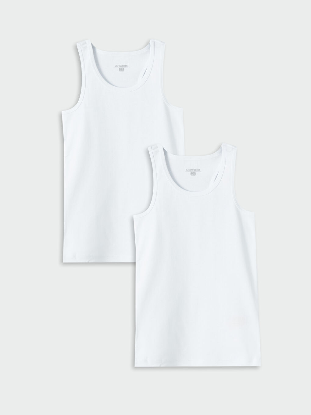 Beyaz Bisiklet Yaka Basic Erkek Çocuk Atlet 2'li