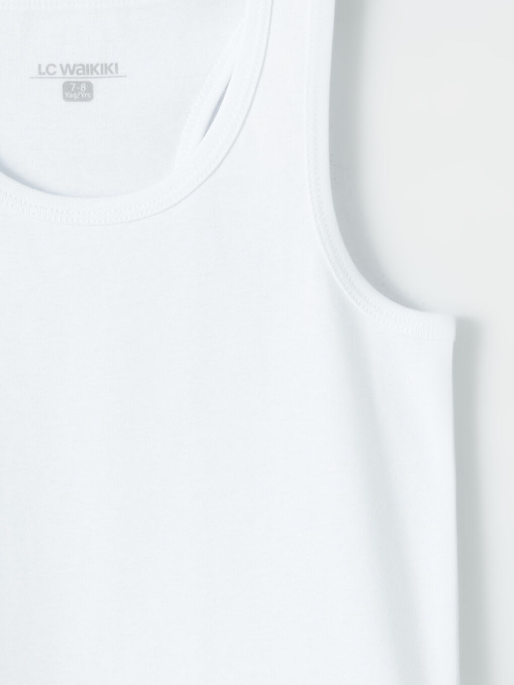 Beyaz Bisiklet Yaka Basic Erkek Çocuk Atlet 2'li-2