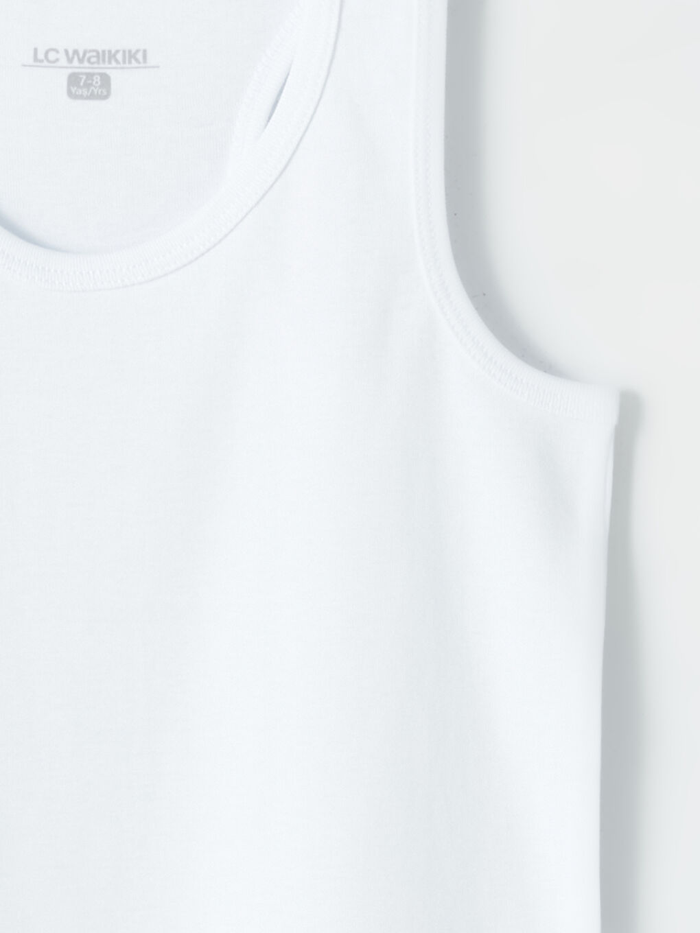 Beyaz Bisiklet Yaka Basic Erkek Çocuk Atlet 2'li-5