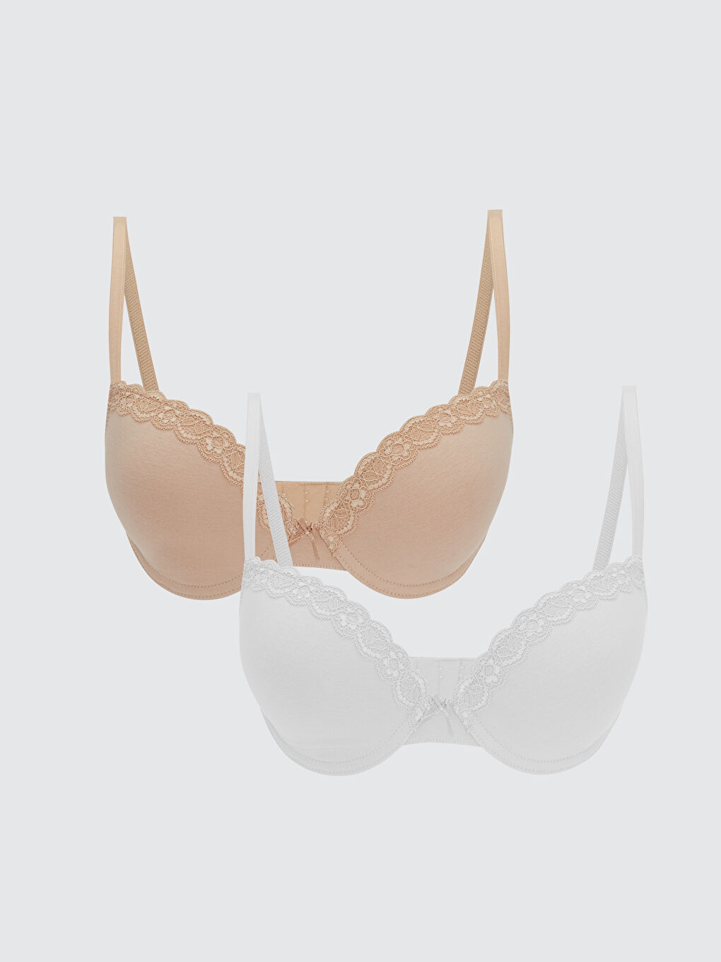 Окабелен неподплатен изчистен сутиен тип тениска 2 опаковки