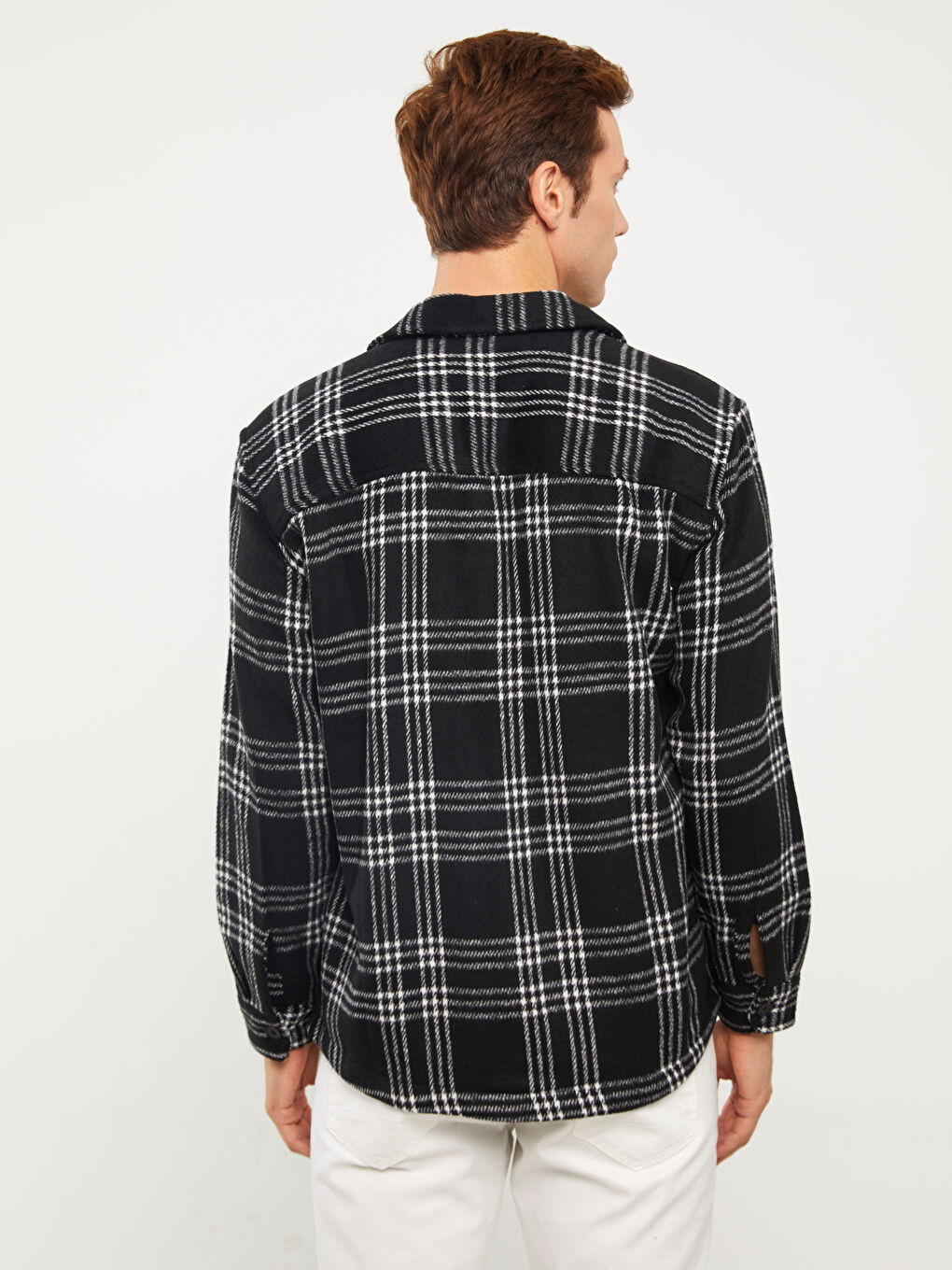 LCW Vision Bequeme Passform Langarm Karo Herrenhemdjacke -W30955Z8-LKX