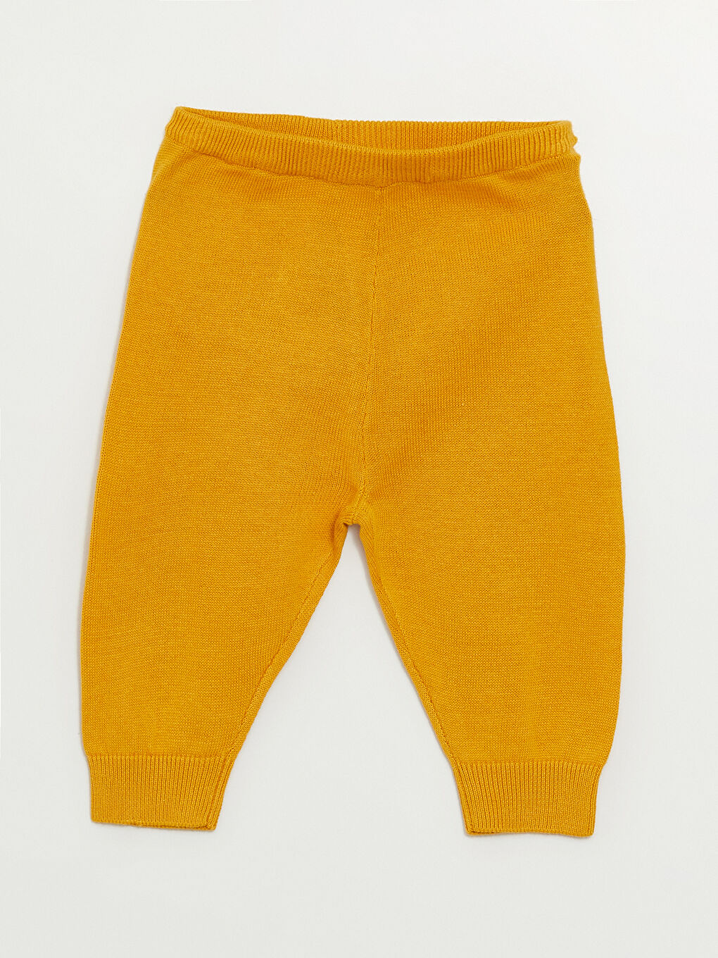 Ekru Bisiklet Yaka Kız Bebek Triko Kazak ve Pantolon 2'li Takım-2