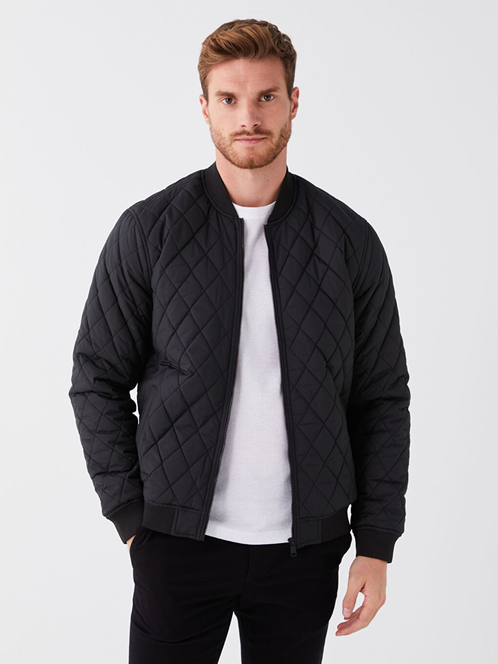 Croială Standard Guler Colegiu Geacă Matlasată pentru Bărbați