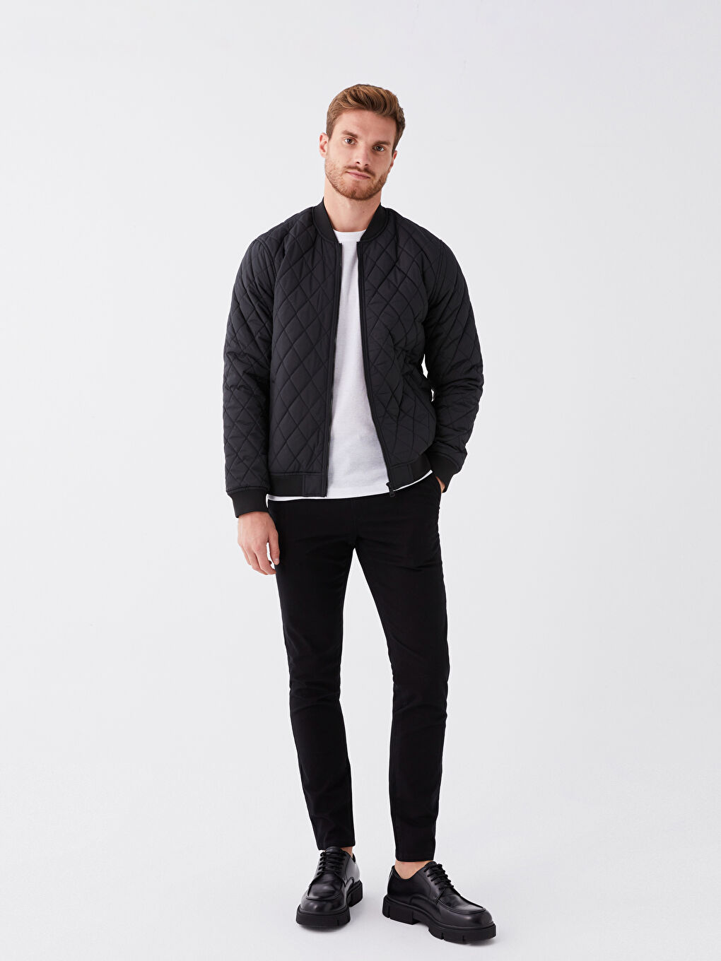 Croială Standard Guler Colegiu Geacă Matlasată pentru Bărbați-1