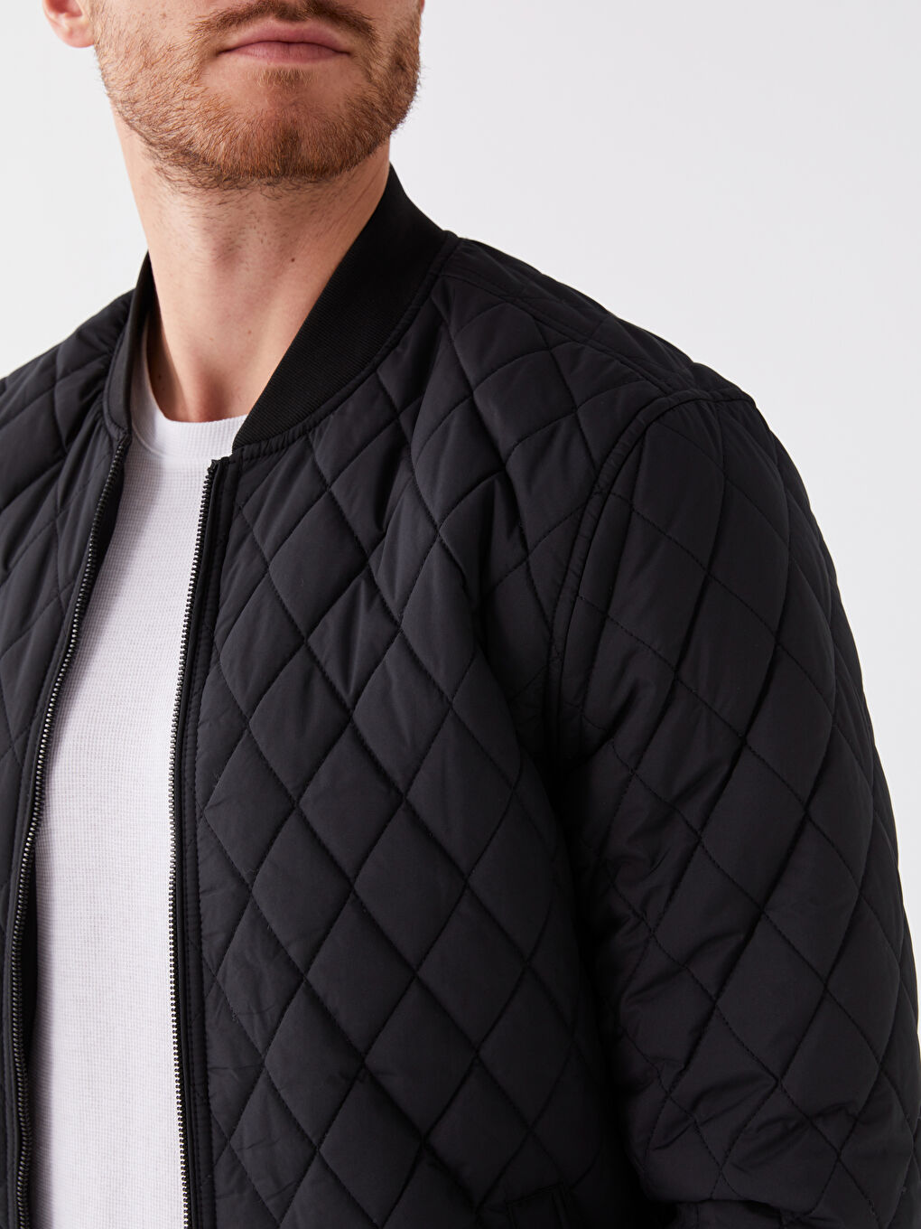 Croială Standard Guler Colegiu Geacă Matlasată pentru Bărbați-3