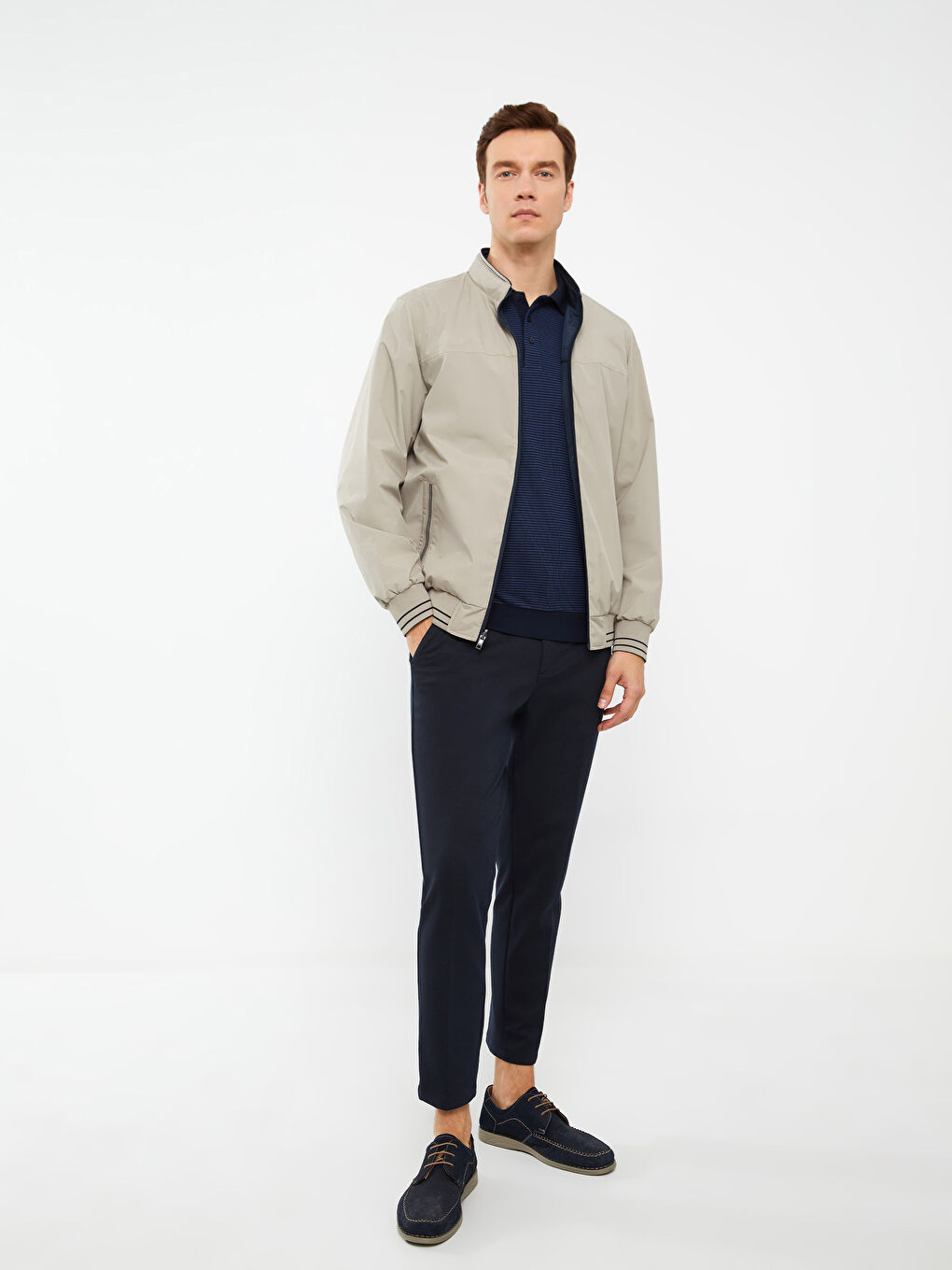 İndigo Standart Kalıp Dik Yaka Erkek Mont-3