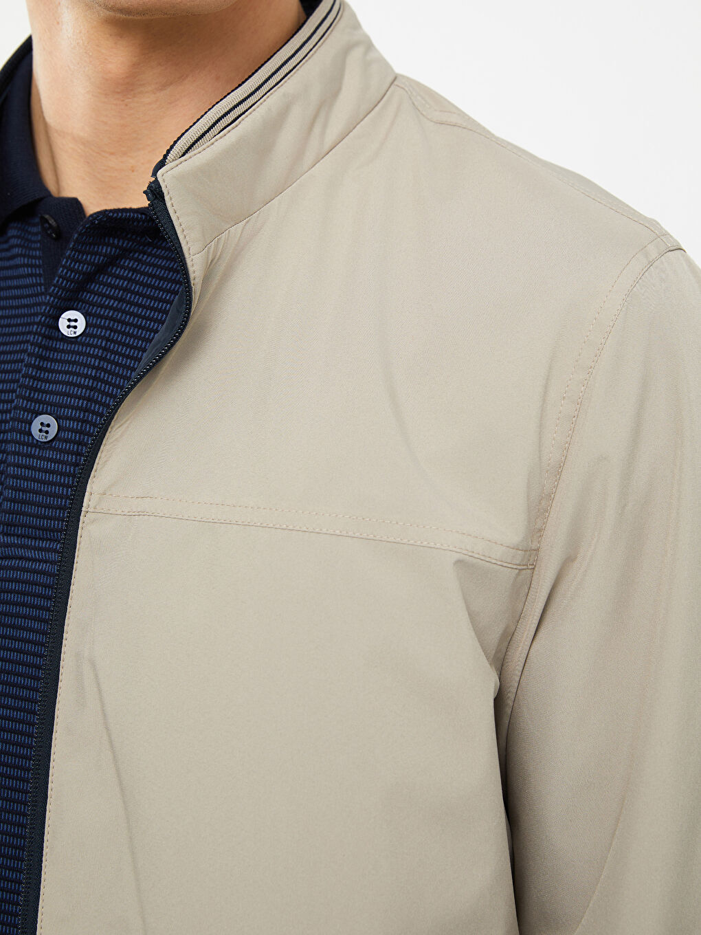 İndigo Standart Kalıp Dik Yaka Erkek Mont-4