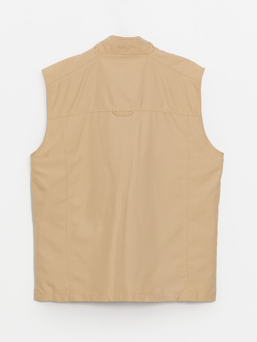 Bej Standart Kalıp Dik Yaka Erkek Avcı Yeleği-7