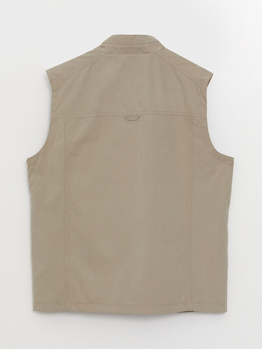 Bej Standart Kalıp Dik Yaka Erkek Avcı Yeleği-7