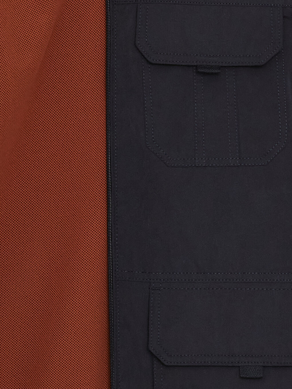 Lacivert Standart Kalıp Dik Yaka Erkek Avcı Yeleği-8