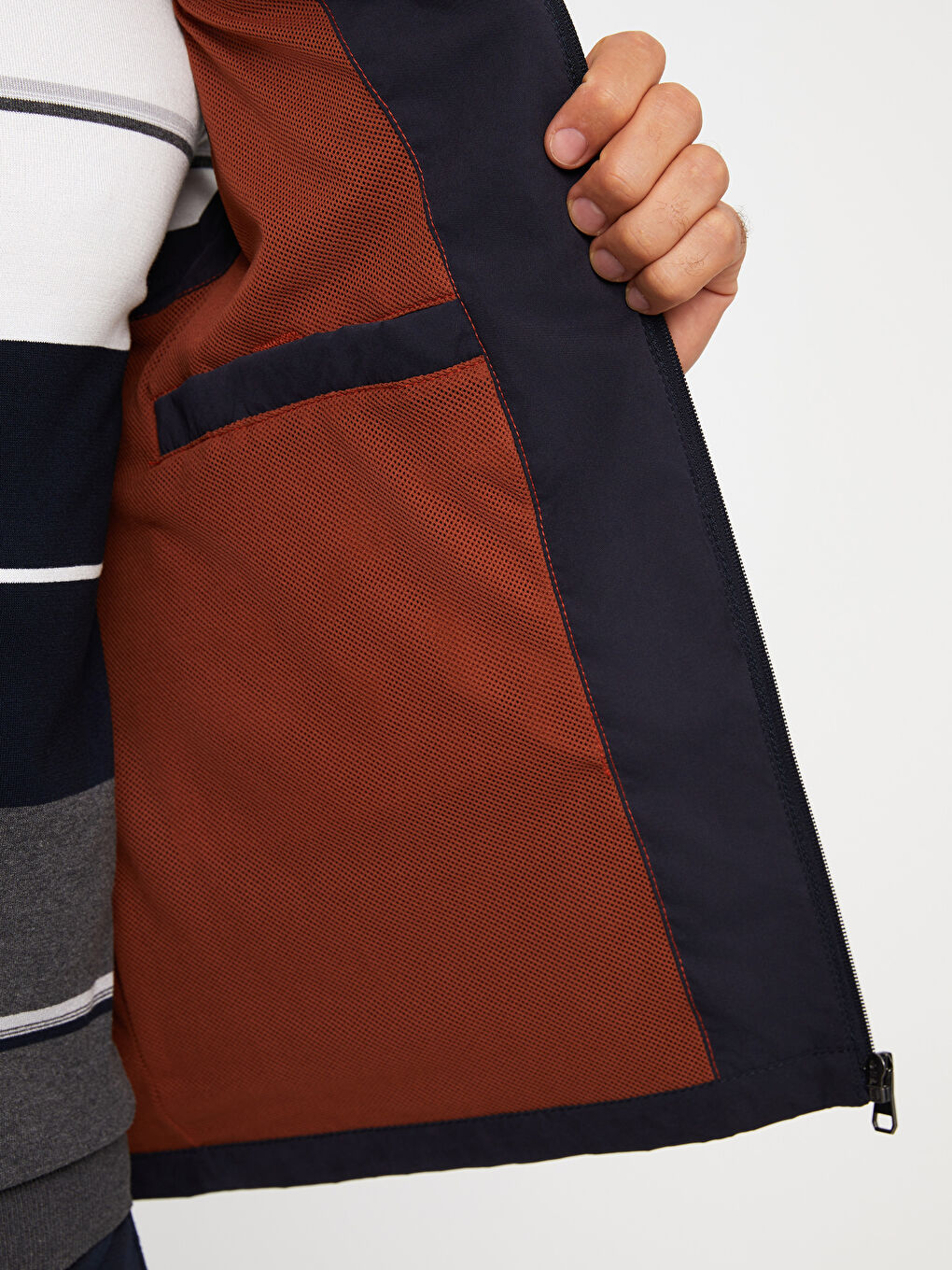 Lacivert Standart Kalıp Dik Yaka Erkek Avcı Yeleği-4