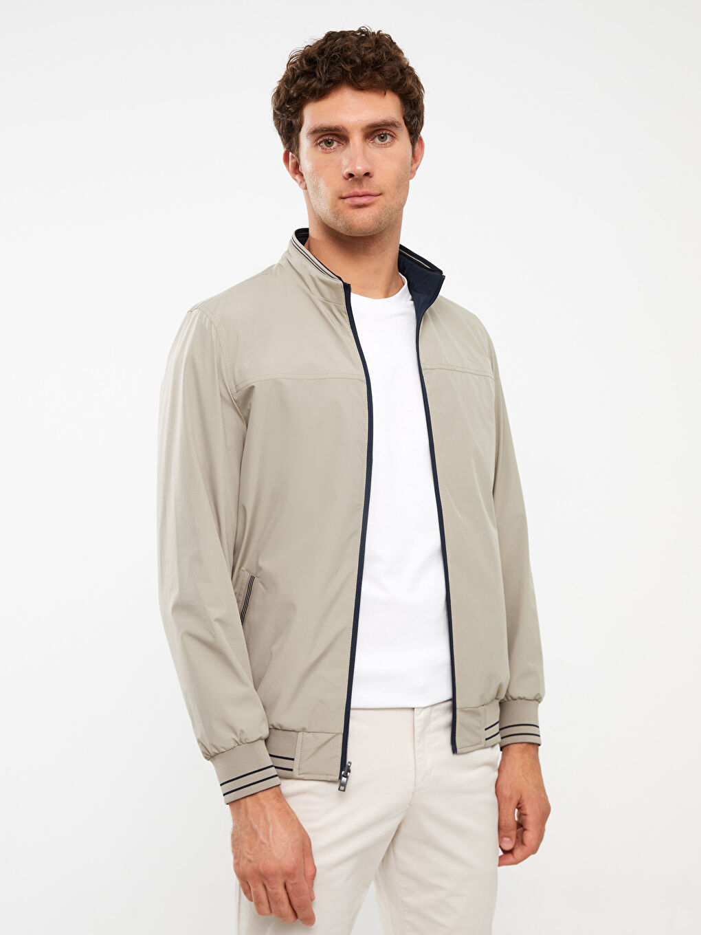 İndigo Standart Kalıp Dik Yaka Erkek Mont