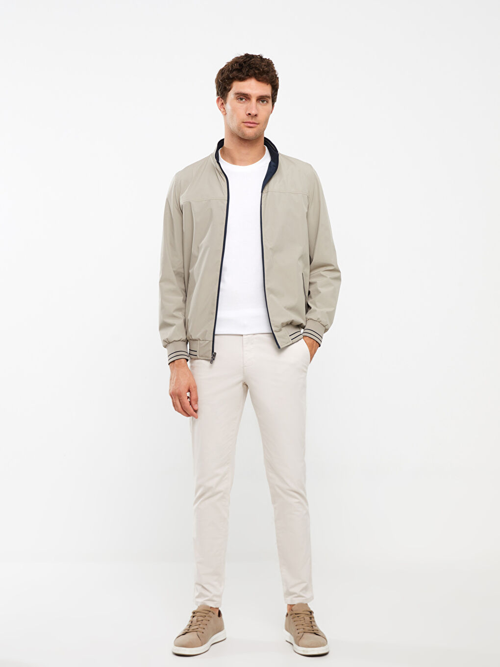 İndigo Standart Kalıp Dik Yaka Erkek Mont-2