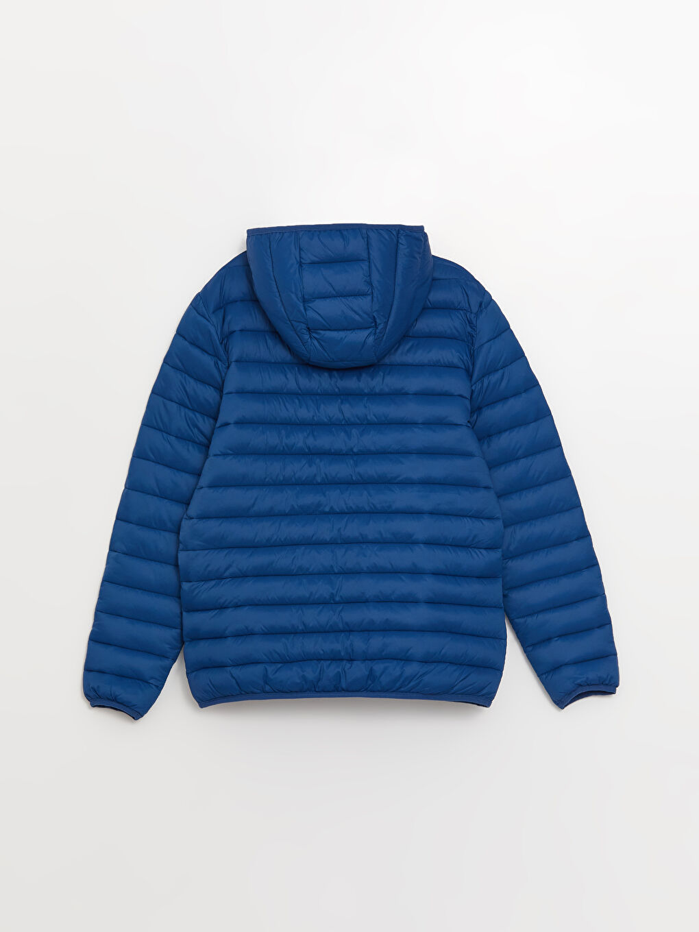 Lacivert Standart Kalıp Kapüşonlu Erkek Şişme Mont-7