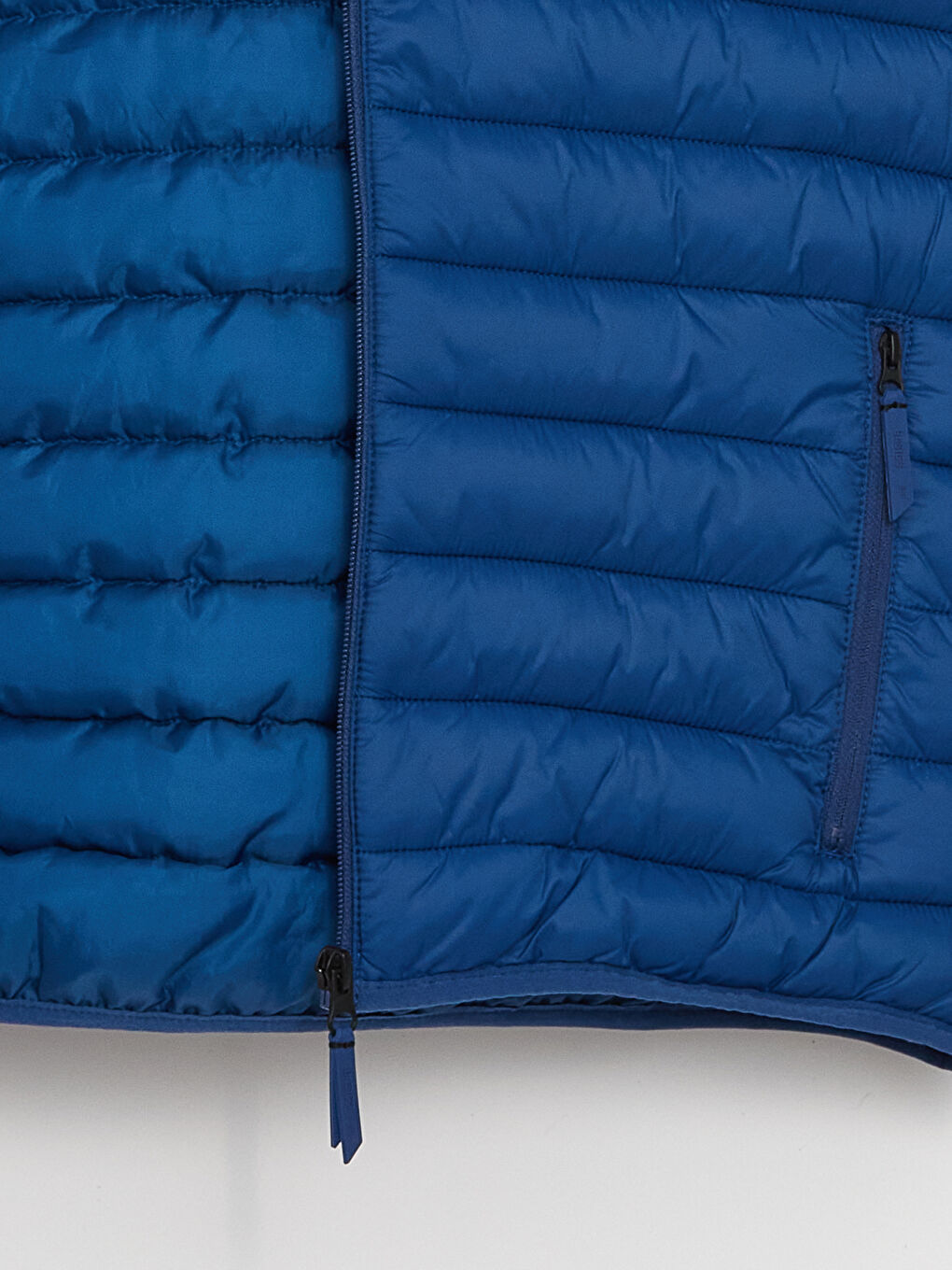 Lacivert Standart Kalıp Kapüşonlu Erkek Şişme Mont-8