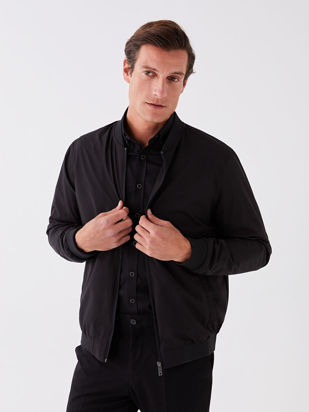 Standard Fit College Collar Men's Bomber Jacket-1