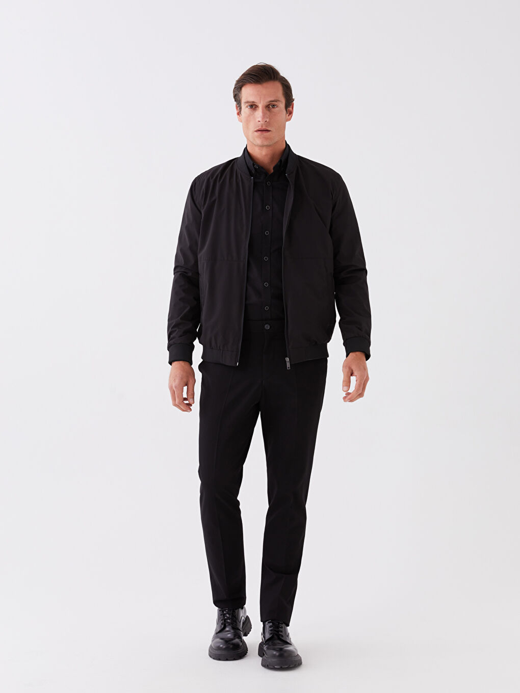 Standard Fit College Collar Men's Bomber Jacket-2