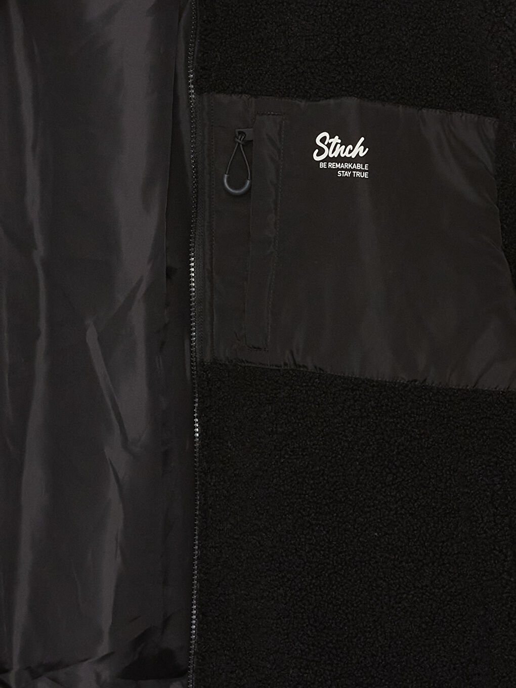 Hanorac cu Fermoar pentru Bărbați din Pluș cu Mânecă Lungă și Guler Înalt-6