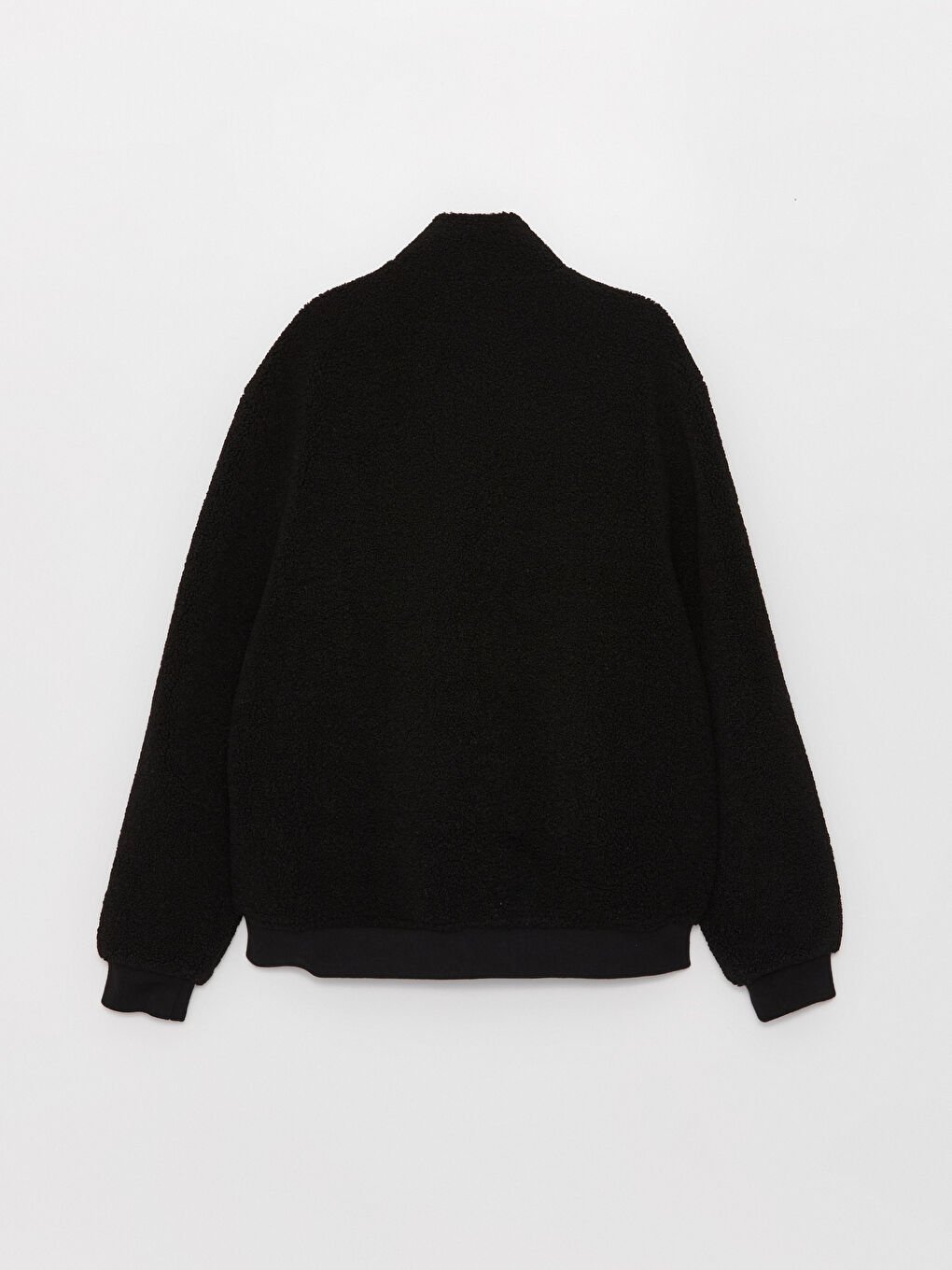 Hanorac cu Fermoar pentru Bărbați din Pluș cu Mânecă Lungă și Guler Înalt-7