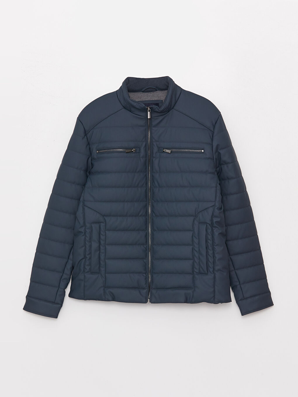 Standard Fit Collared Neck Men's Leather Look Coat-6