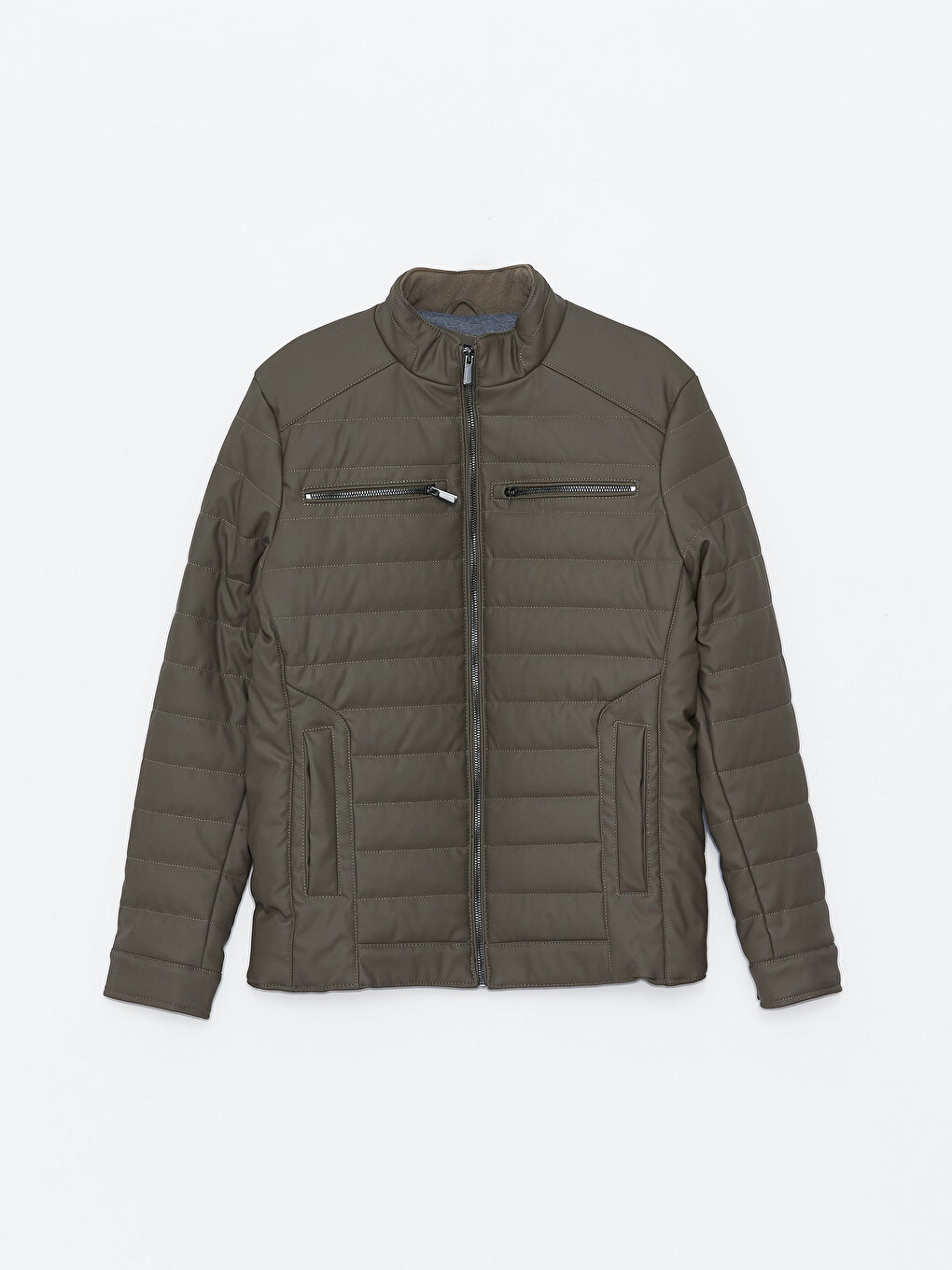 LCWAIKIKI Classic Reguläre Passform Kragenhals Herren Kunstledermantel -W31005Z8-L0B