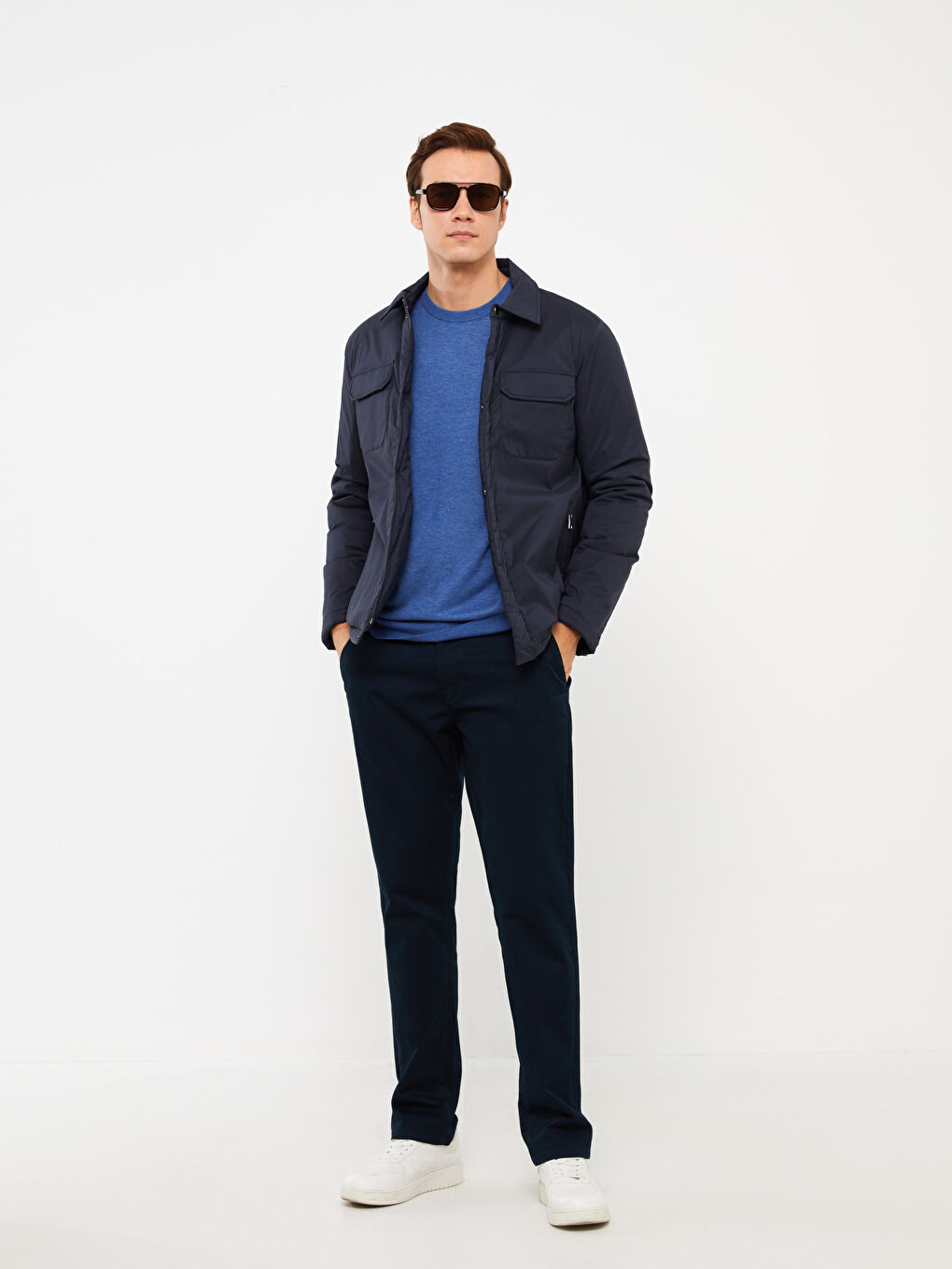 Палто за мъже с яка и стандартна кройка-2