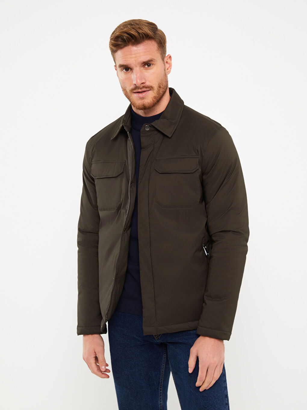 Standard Fit Collared Neck Men's Coat-1