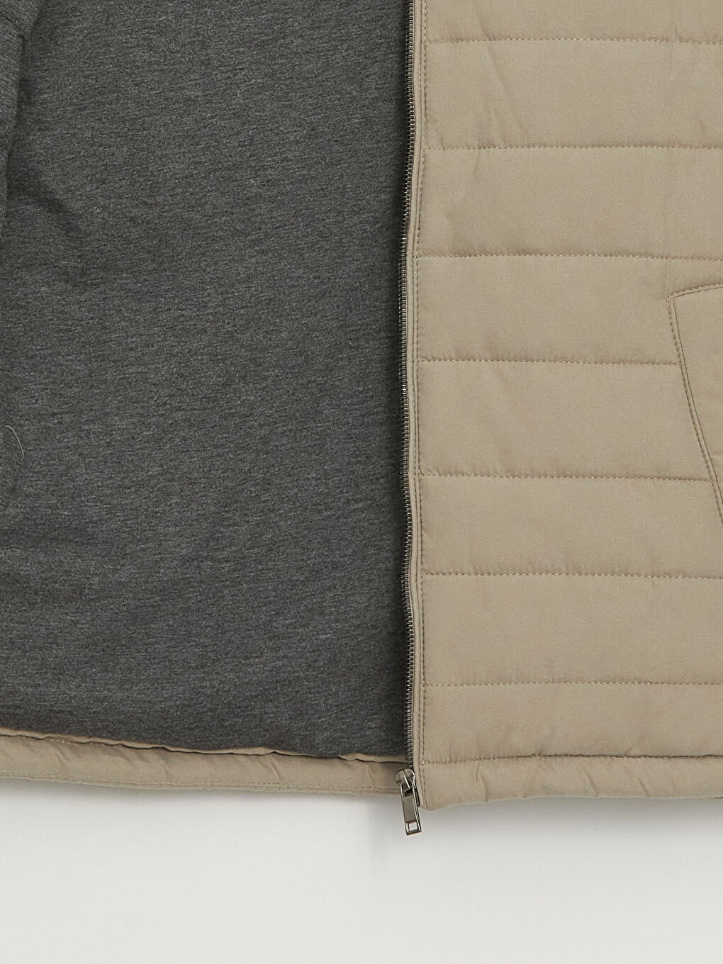 Ekru Standart Kalıp Dik Yaka Erkek Şişme Yelek-7