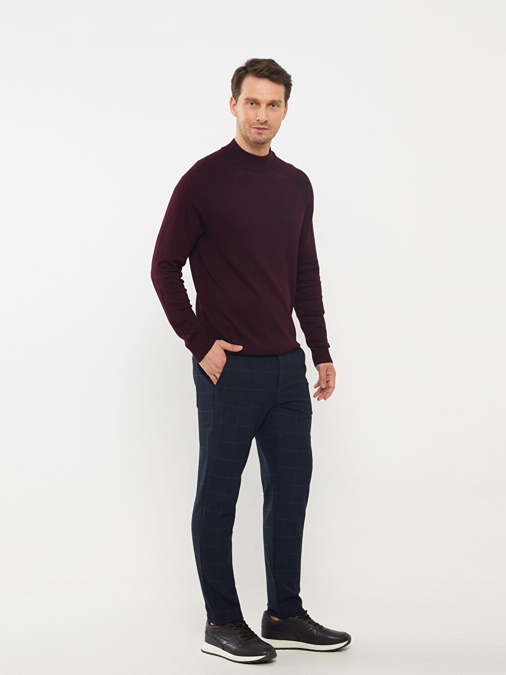 LCW Vision Lacivert Ekoseli Slim Fit Erkek Pantolon - 2