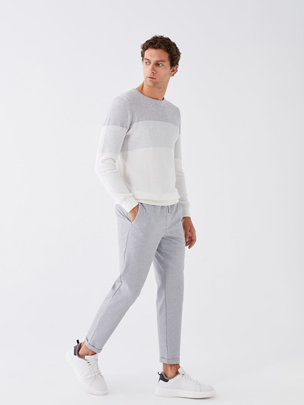 Gri Slim Fit Erkek Jogger Pantolon