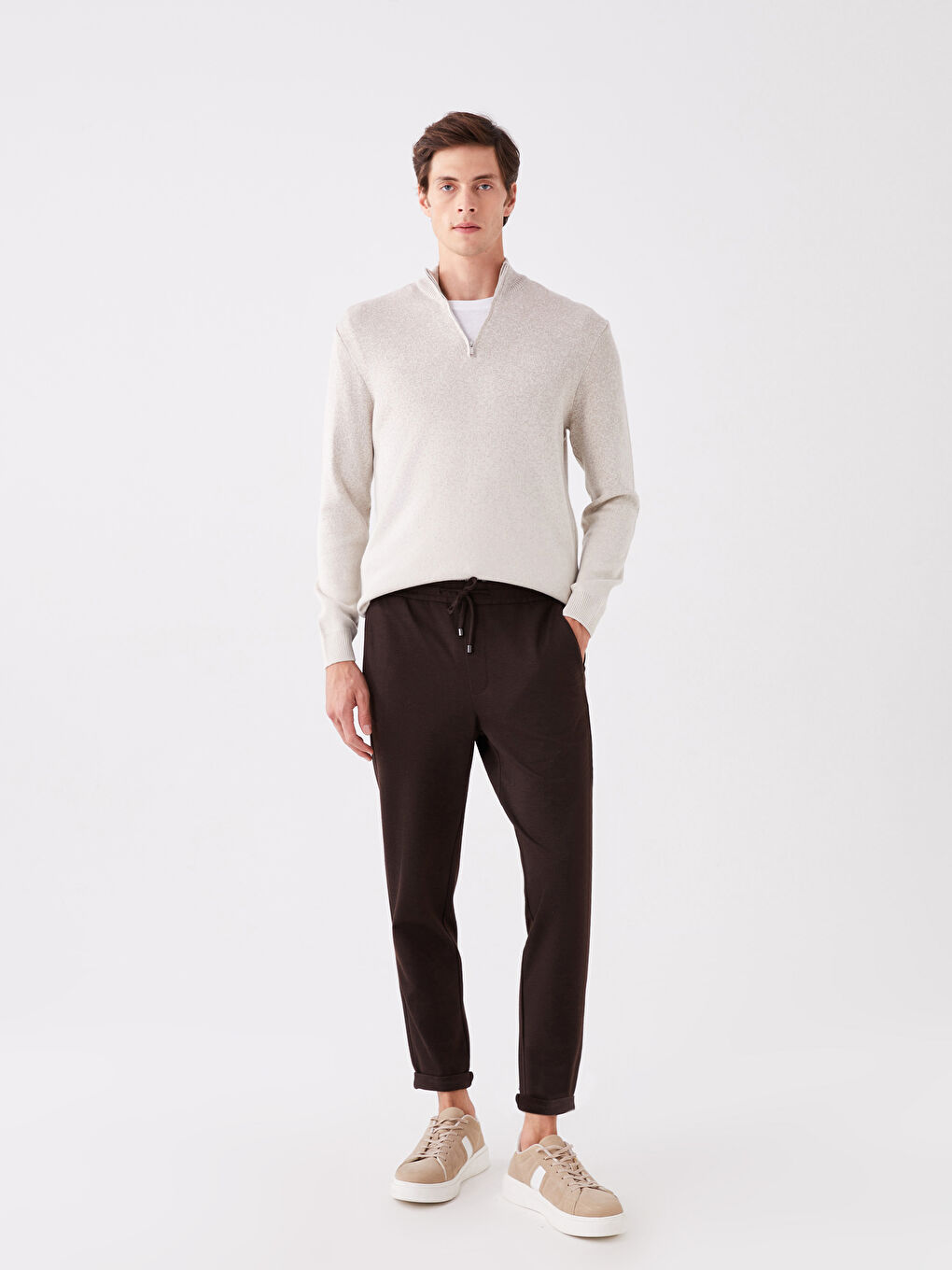 LCW Vision Kahverengi Slim Fit Erkek Jogger Pantolon