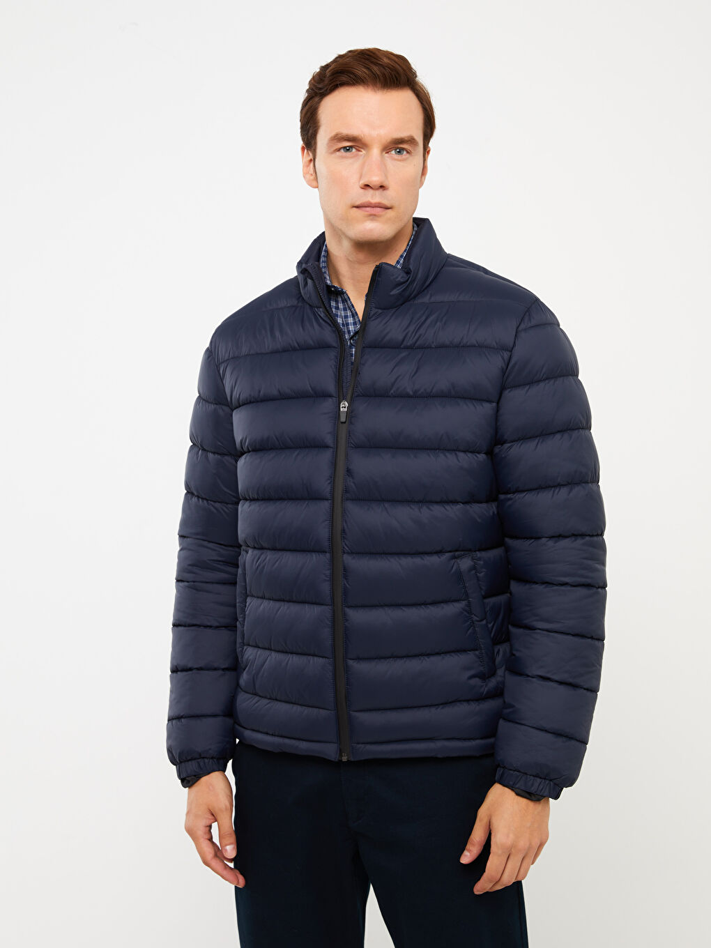 Standard Fit Funnel Neck Men's Puffer Coat-1