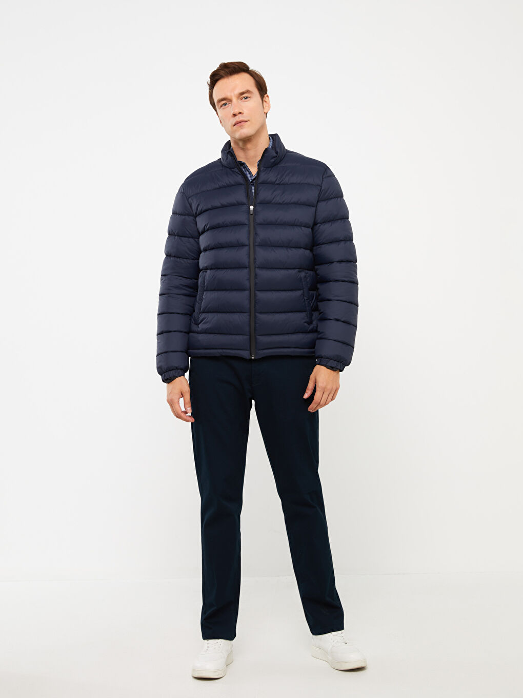 Standard Fit Funnel Neck Men's Puffer Coat-2