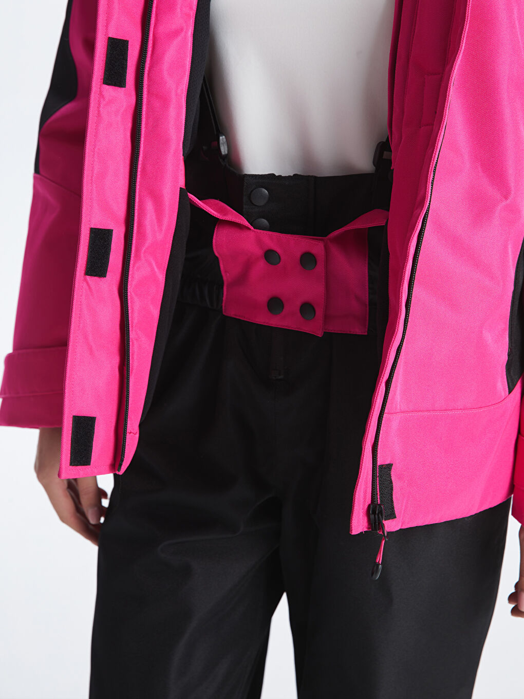Hooded Color Block Long Sleeve Women's Ski Jacket-6
