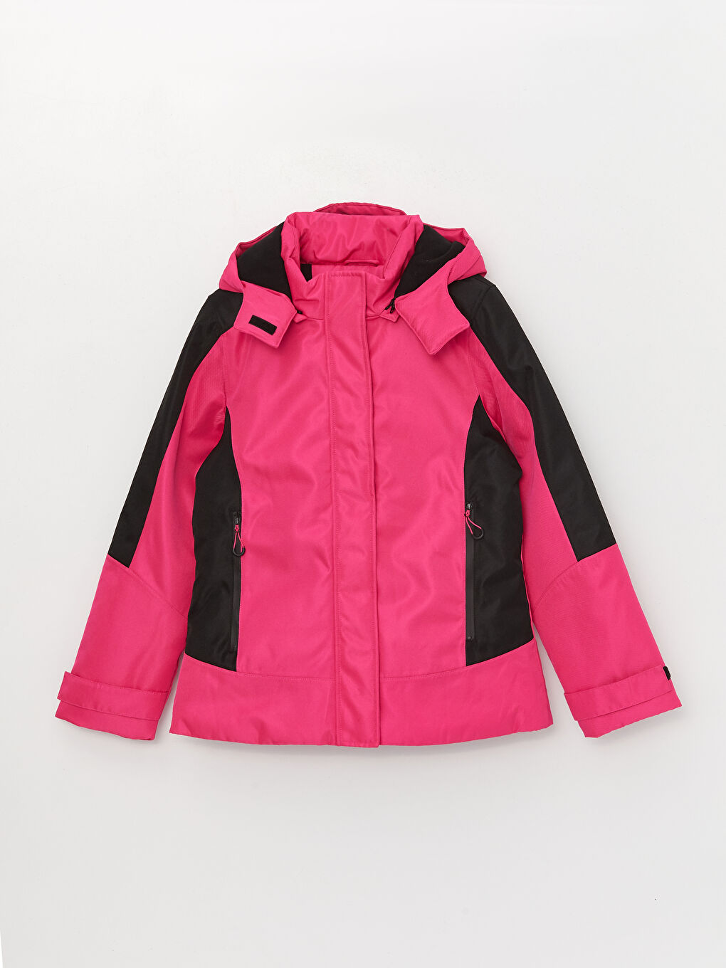 Hooded Color Block Long Sleeve Women's Ski Jacket-8