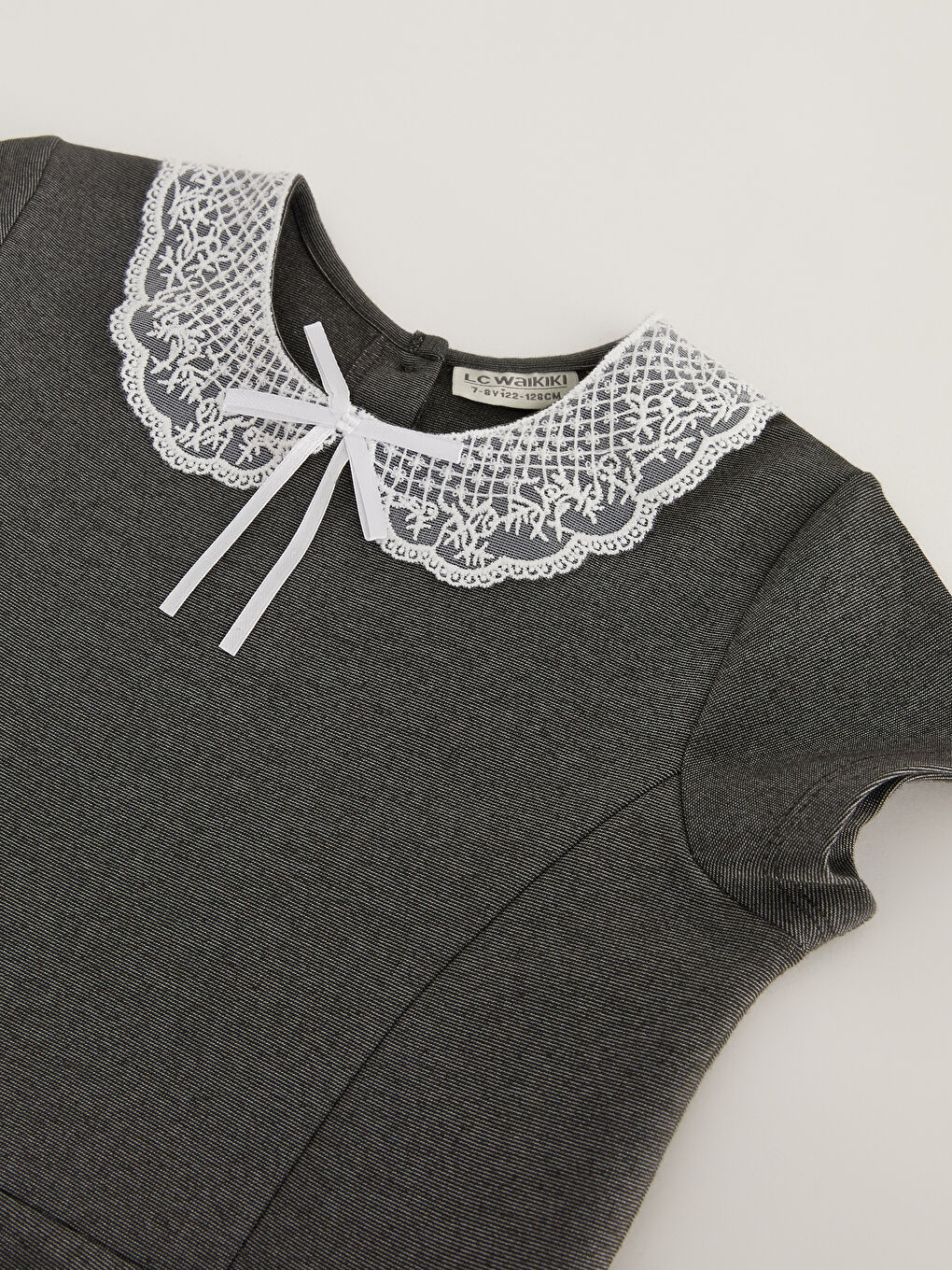 Baby Collar Short Sleeve Girls Dress-2
