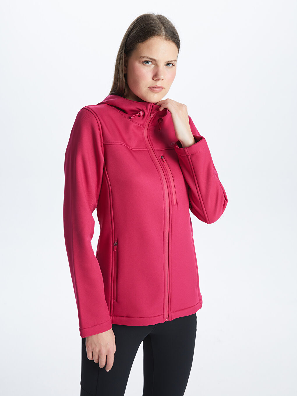 Women's Hooded Reflector Printed Long Sleeve Coat