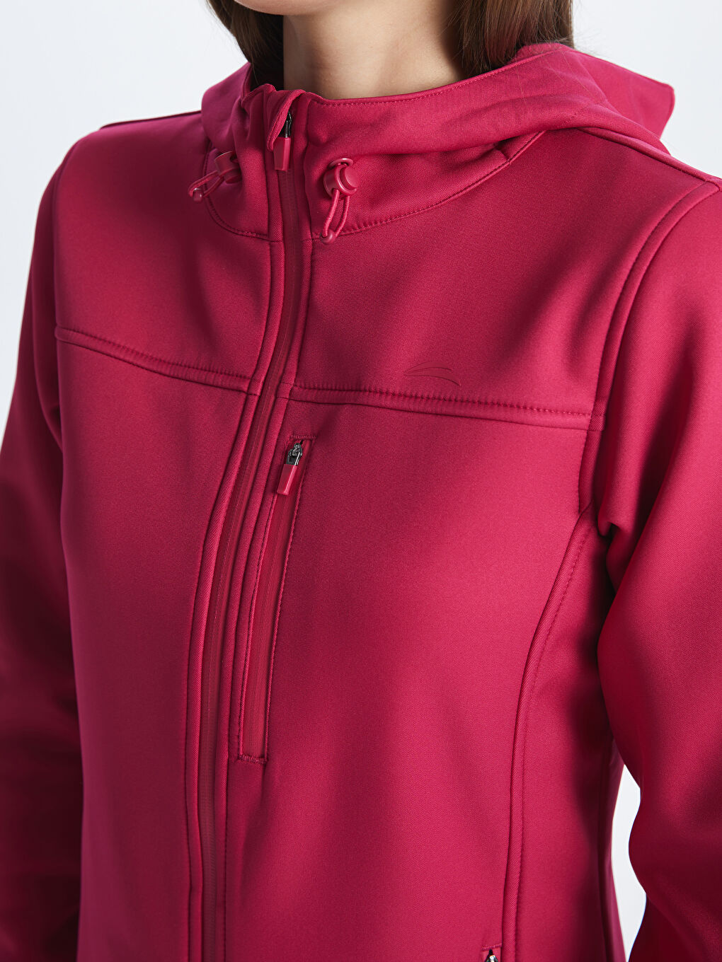 Women's Hooded Reflector Printed Long Sleeve Coat-3