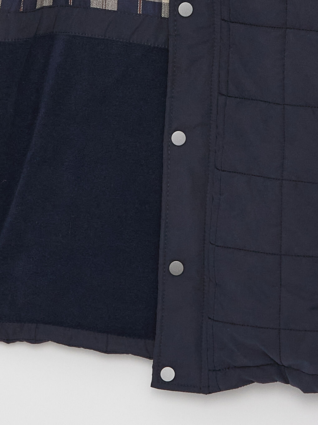 Lacivert Standart Kalıp Dik Yaka Erkek Şişme Mont-7