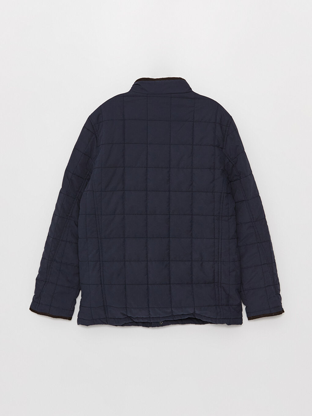 Lacivert Standart Kalıp Dik Yaka Erkek Şişme Mont-8