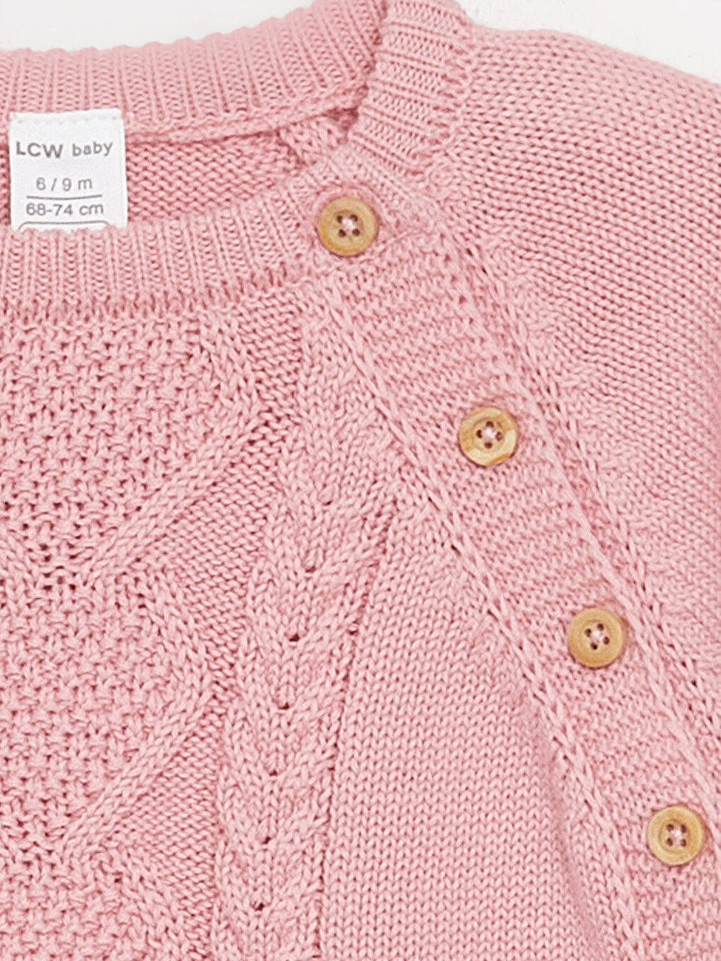 Pembe Bisiklet Yaka Uzun Kollu Basic Kız Bebek Triko Kazak ve Pantolon 2'li Takım-2