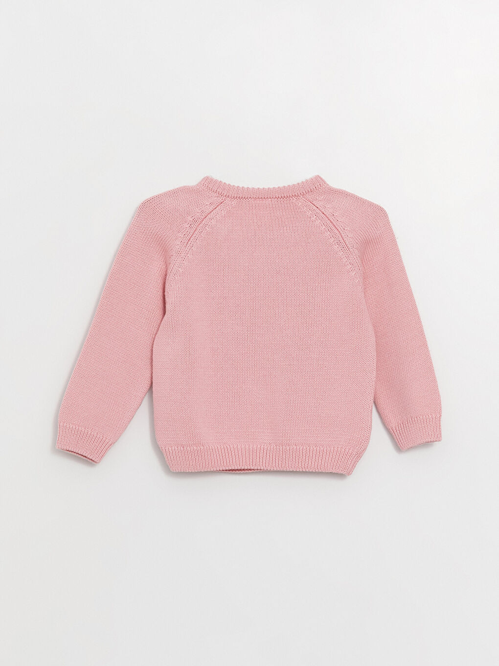 Pembe Bisiklet Yaka Uzun Kollu Basic Kız Bebek Triko Kazak ve Pantolon 2'li Takım-3